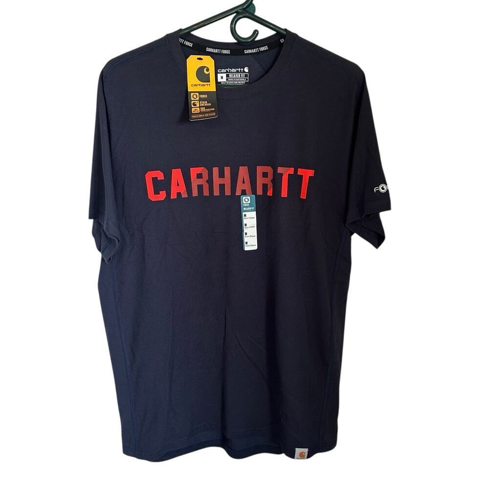 Carhartt Force Men's Short Sleeve Relaxed Fit Midweight Block Logo T-Shirt Sz M